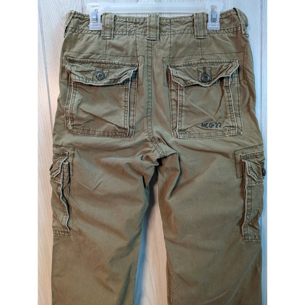Hollister HOC-22 VTG Rare Y2K Cargo Military style Baggy Pants Green Sz S 32x30 - Picture 5 of 10